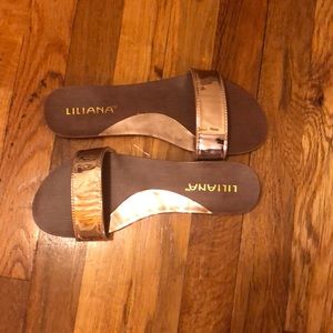 Liliana for Lulus Sandals Rose Gold Size 7.5.